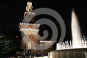 Castello Sforzesco, Milan, Italy during Night time