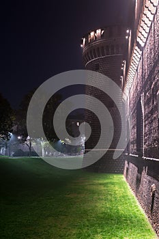 Castello Sforzesco in Milan at night