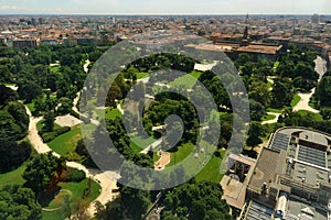 The Castello Sforzesco park in Milan, Italy photo