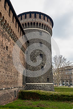 Castello Sforzesco or Sforza Castle in Milan, Italy.