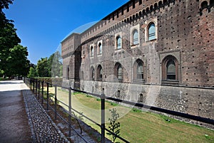 Castello Sforzesco, view from Via Stefano Jacini