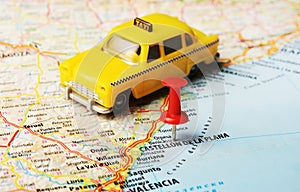 Castellon de la Plana map taxi car