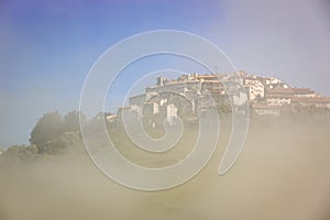 Castelluccio in morning fog, Piano Grande, Umbria, Italy