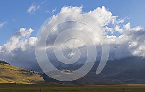 Castelluccio village in National Park Monte Sibillini, Umbria region, Italy