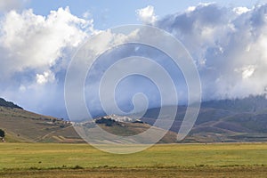 Castelluccio village in National Park Monte Sibillini, Umbria region, Italy