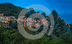 Castelmezzano at night, Basilicata, Italy