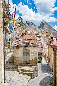 Castelmezzano, province of Potenza, in the Southern Italian region of Basilicata