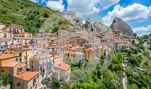 Castelmezzano, province of Potenza, in the Southern Italian region of Basilicata