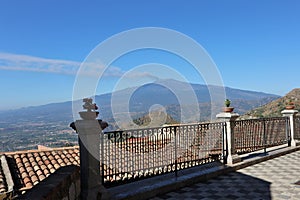 Castelmola - Fumata dell`Etna dal duomo photo