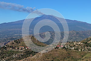 Castelmola - Fumata dell`Etna di mattina photo