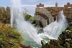 Castelnuovo del Garda, Italy - August 13 2019: Fuga da Atlantide. Gardaland Theme Park in Castelnuovo Del Garda, Verona