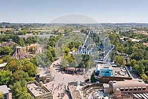 Castelnuovo del Garda, tree, Italy - Augusto 31 2016:Gardaland Theme Amusement Park in Castelnuovo Del Garda, Verona, Italy.