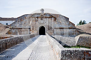 Sao Francisco da Cruz double gates in Almeida, Portugal photo