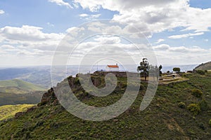 Castelo Melhor drone view from miradouro de Sao Gabriel viewpoint, in Portugal photo