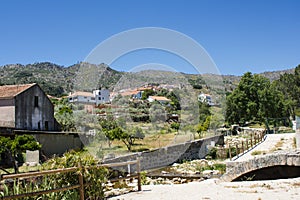Castelo Novo Portuguese historic village view from Alpreade river photo