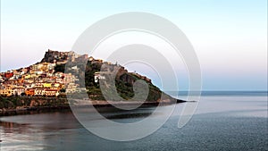 Castelsardo by sunrise - blue hour time lapse