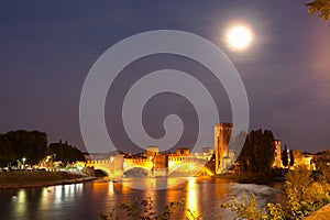 Castelvecchio Bridge and Adige River, Verona