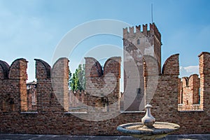 Castelvecchio Italian: `Old Castle` tower and fountain