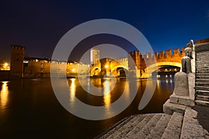 Castelvecchio by Night (1357) - Verona Italy