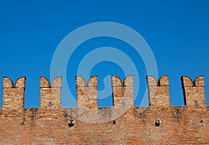 The Castelvecchio Old castle brick wall, Verona, Italy - Image