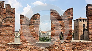 Castelvecchio red brick turrets