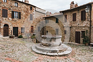 Castiglione d`Orcia Town Center in Tuscany, Italy