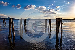 Castiglione lake in Umbria, Italy.