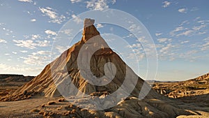 Castil de tierra peak at Las Bardenas Reales semi desert in Navara, Spain