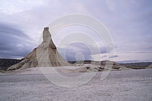 castildetierra stone formation in bardenas reales desert in navarre, spain