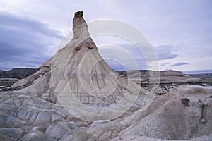 castildetierra stone formation in bardenas reales desert in navarre, spain