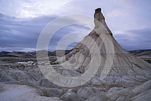 castildetierra stone formation in bardenas reales desert in navarre, spain