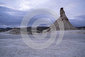 castildetierra stone formation in bardenas reales desert in navarre, spain