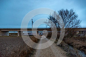 Castilian masseta landscape in winter