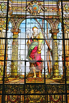 Stained glass in the chapultepec castle in mexico city XIX photo