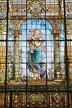 Stained glass in the chapultepec castle in mexico city XX photo