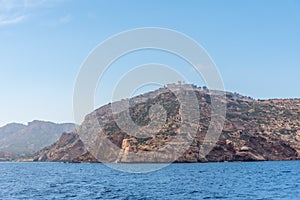 Castillo de Fajardo on a hill in Cartagena, Spain