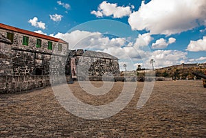 Castillo de la Real Fuerza. The old fortress Castle of the Royal Force, on the square with guns. Havana, Cuba.