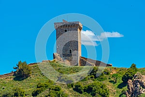 Castillo de San Jorge above Daroca town in Spain photo