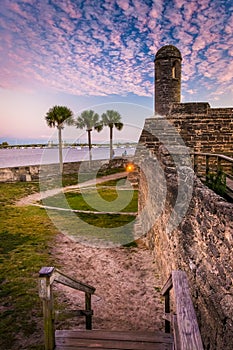 Castillo de San Marcos at sunset, in St. Augustine, Florida. photo