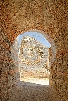 Castle walls of San Miguel in AlmuÃÂ±ecarÃÂ´s Costa Tropical. AlmuÃÂ±ecar, Granada province, Andalusia, Spain photo