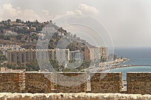 Castle of San Miguel in AlmuÃÂ±ecarÃÂ´s Costa Tropical. AlmuÃÂ±ecar, Granada province, Andalusia, Spain photo