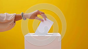 Casting Ballot in Election Box.AI generated image
