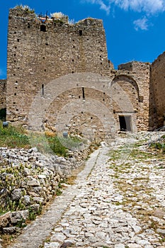 Acrocorinth, one of the most famous ancient castles in Greece. photo