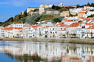 Castle of Alcacer do Sal upon the hills in Portugal