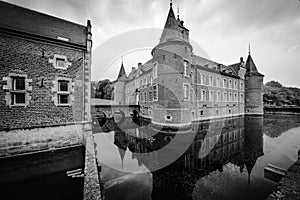 Castle Alden Biesen in black and white photo