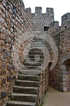 Almourol Templar castle, located in an islet in the Tagus tiver, central Portugal