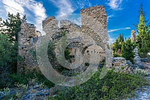 Castle of Assos village castle in Kefalonia island in Greece.