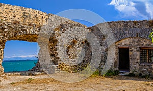 Castle of Ayia Mavra at Lefkada island