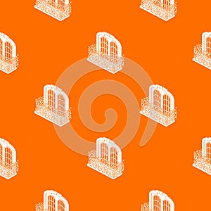 Castle balcony pattern vector orange