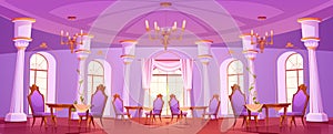 Castle ballroom interior vector royal background